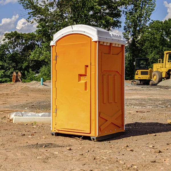 how often are the portable restrooms cleaned and serviced during a rental period in Spencer